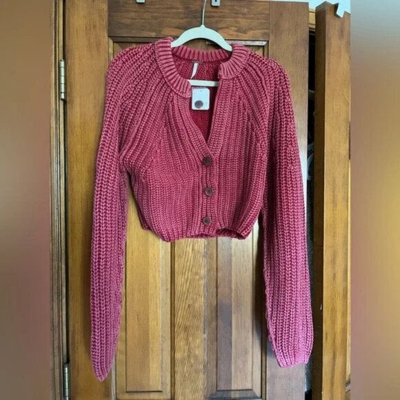 Free People Sweet Nothing Cardi Cherry XS - Picture 3 of 4